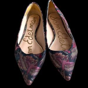 Sam Edelman • Rae Bird Embroidered Point Toe Flats